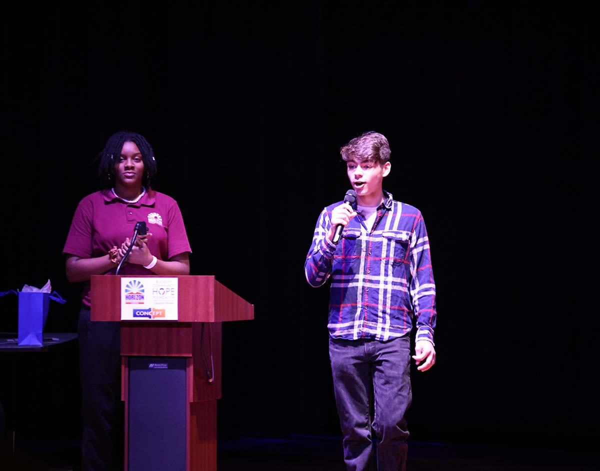 Horizon Science Academy of Lorain Students in a science fair.